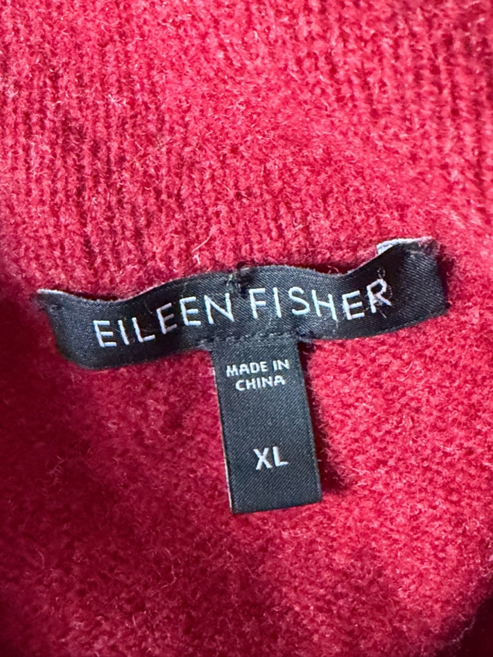 Eileen Fisher Women's Red Wool Button-Front Wool Pea Coat Size XL 39966 - Picture 12 of 15